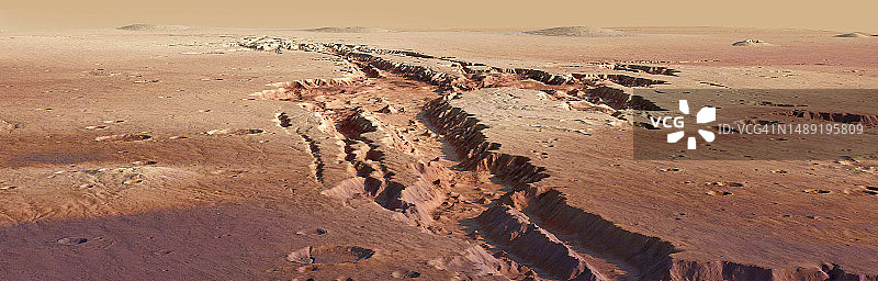 火星峡谷全景图图片素材