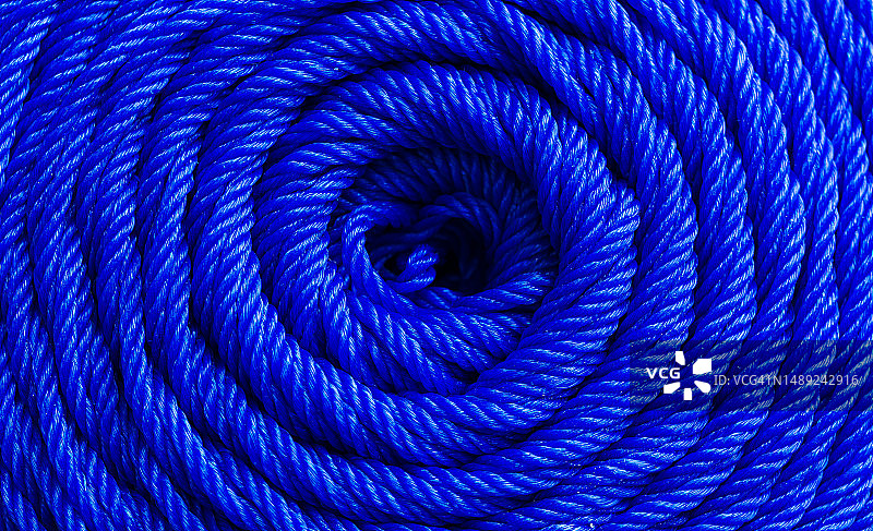 蓝色宏观绳索背景，攀岩绳索图片素材