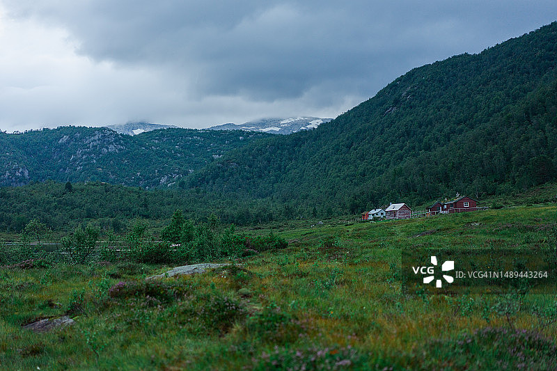 挪威山区村庄美景图片素材