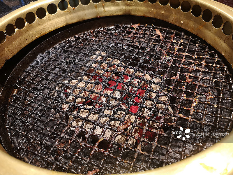 木炭烤架黄铜炉图片素材