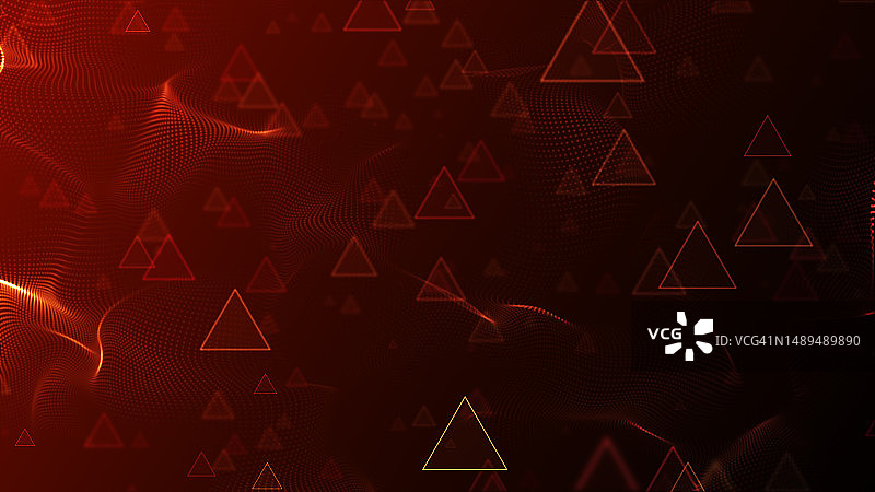 未来概念数据流和多边形三角形图片素材