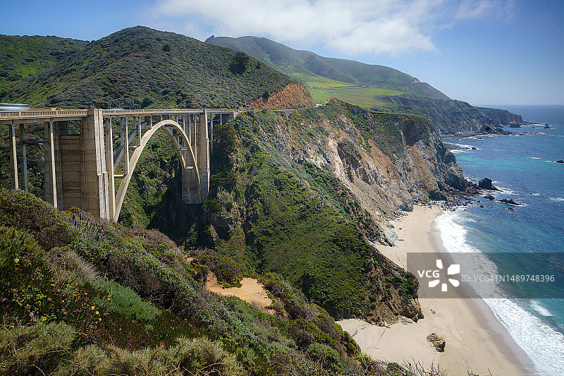 加州太平洋海岸公路上的比克斯比大桥图片素材