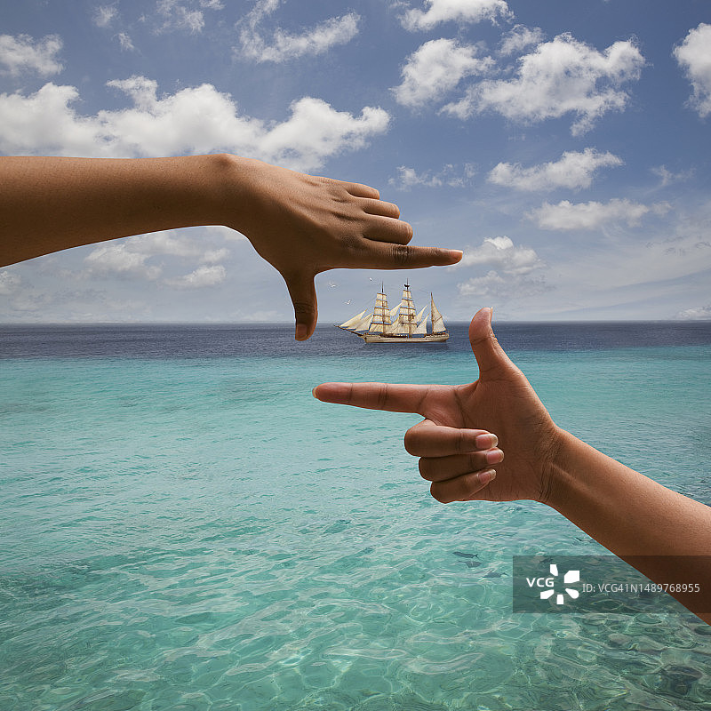 海平面上的船只图片素材