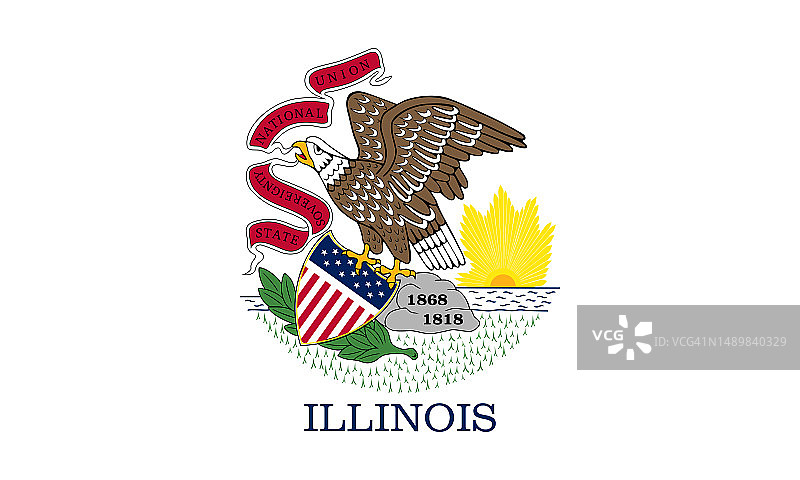 伊利诺伊州简约州旗，美国州旗图片素材