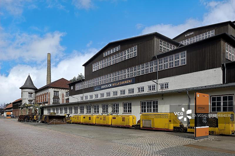 矿工运输铁路，拉梅尔斯贝格矿山建筑群，戈斯拉尔，哈尔茨，下萨克森州，德国图片素材