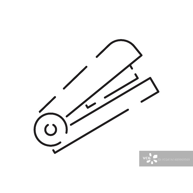 建筑工具轮廓图标：订书钉矢量图图片素材