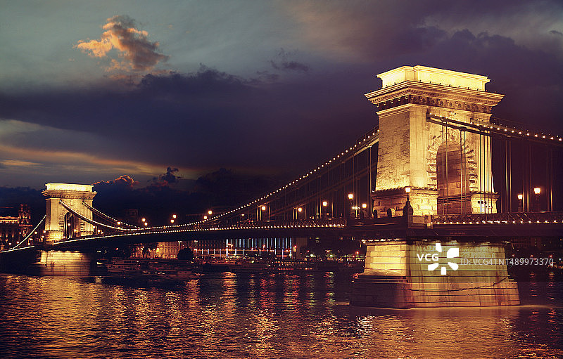 布达佩斯的链桥图片素材