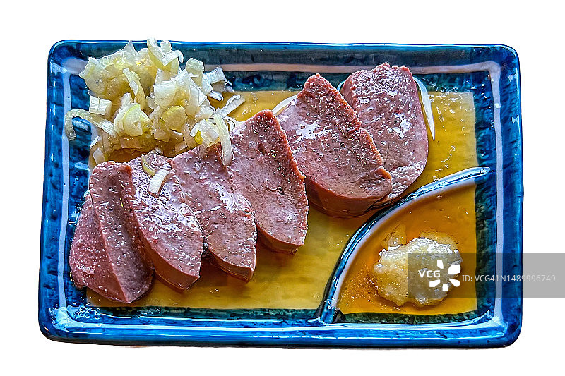 低温烹饪的肝脏刺身图片素材