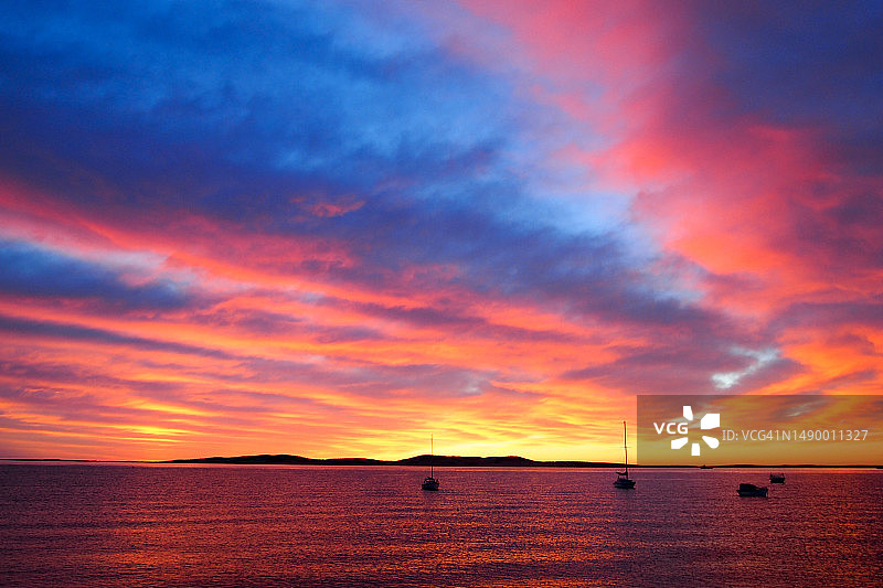 林肯港波士顿湾的黎明，南澳大利亚图片素材