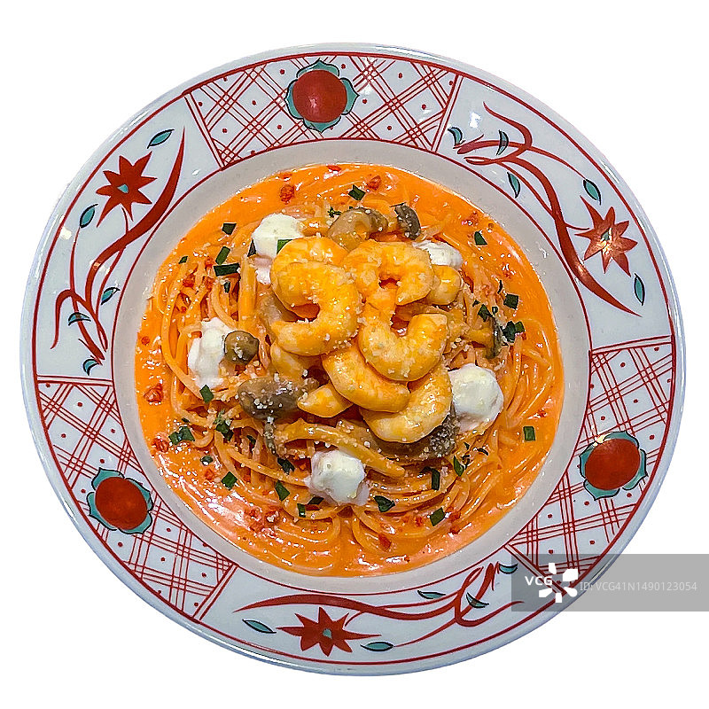 鲜虾马苏里拉奶酪意面图片素材