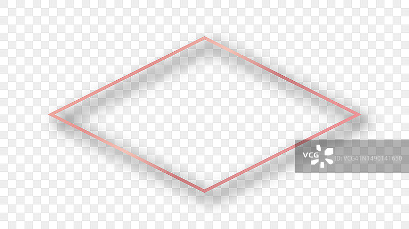玫瑰金光 Rhombus 形阴影框架图片素材