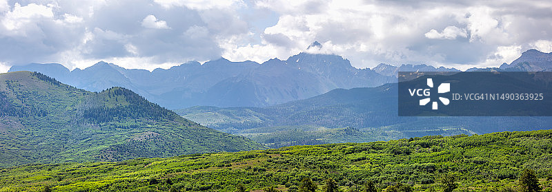 科罗拉多州大陆分水岭圣胡安山脉夏季全景图片素材