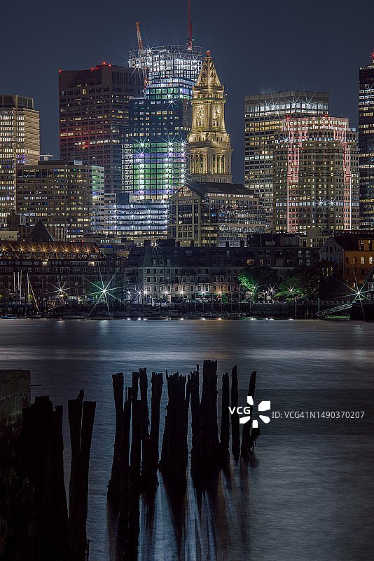 美国马萨诸塞州波士顿夜景图片素材
