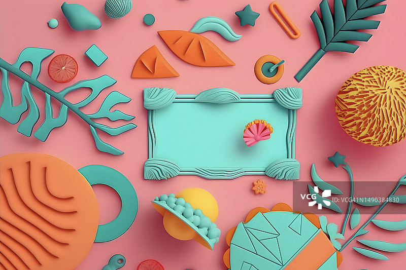 设计师用橡皮泥进行版面设计图片素材