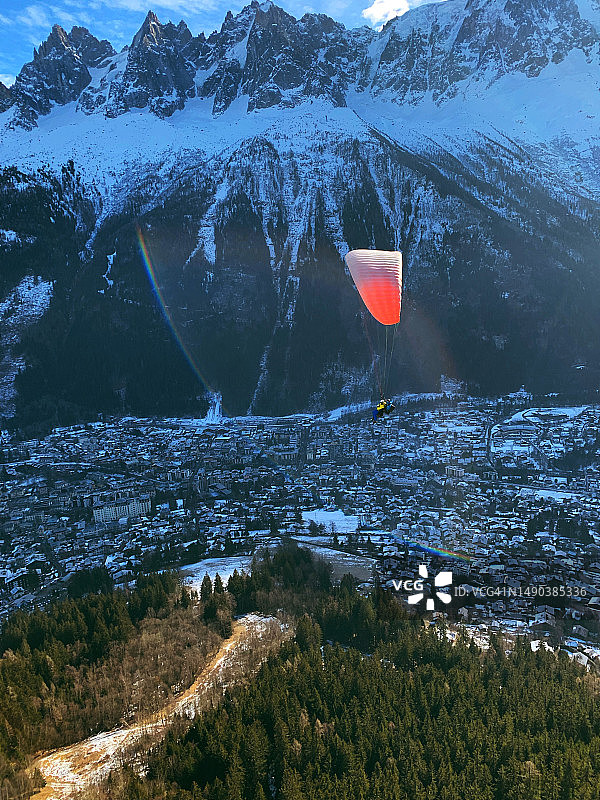 法国霞慕尼滑翔伞图片素材