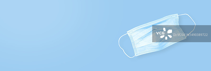 蓝色一次性医用口罩，罗马尼亚图片素材
