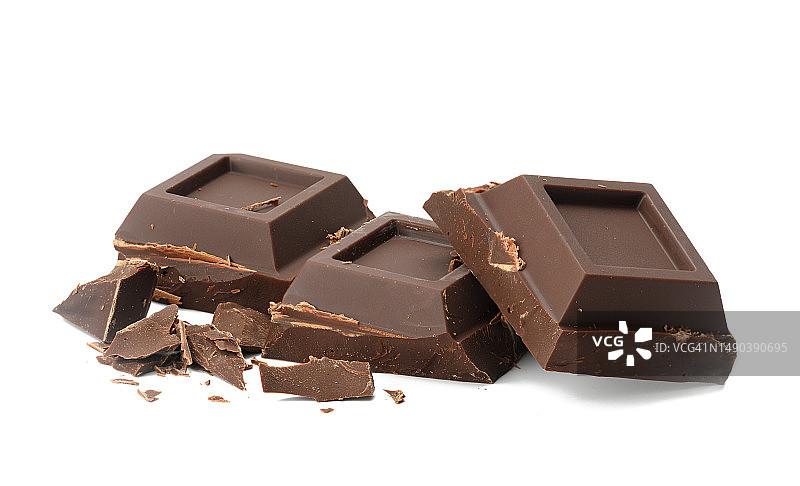 碎裂的黑巧克力块图片素材