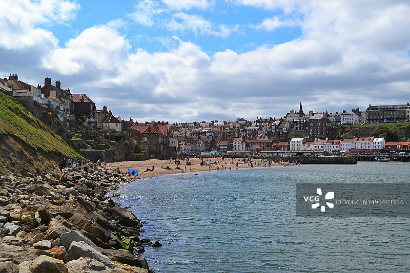 英国惠特比海滨建筑风光图片素材