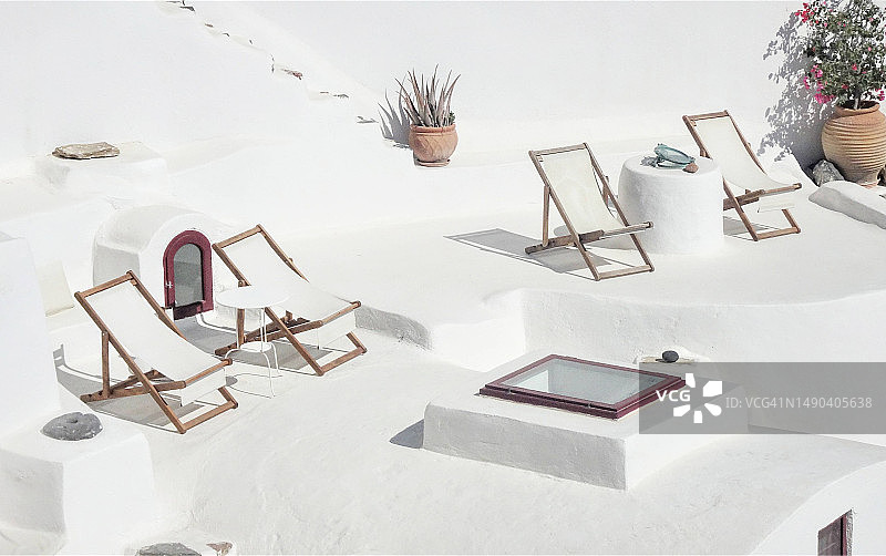 圣托里尼白色景观，希腊图片素材