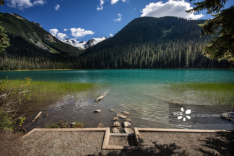 加拿大不列颠哥伦比亚省下乔夫雷湖。图片素材