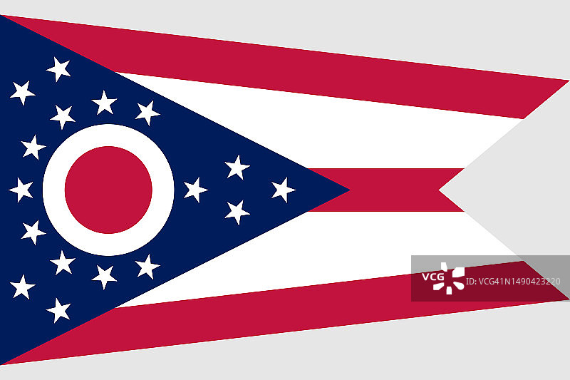 俄亥俄州简约州旗。美国州旗图片素材