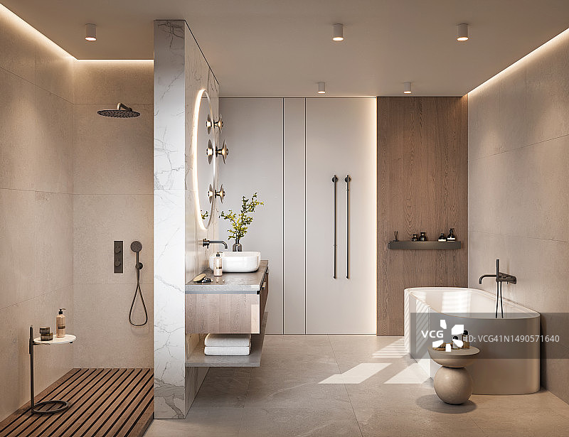 数字生成的带木地板的客厅图像图片素材