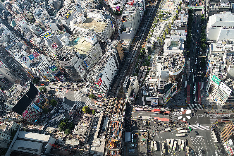 东京涩谷区鸟瞰图片素材