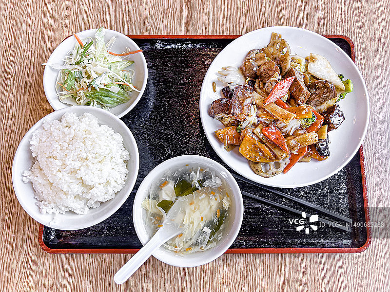 黑椒牛肉定食图片素材