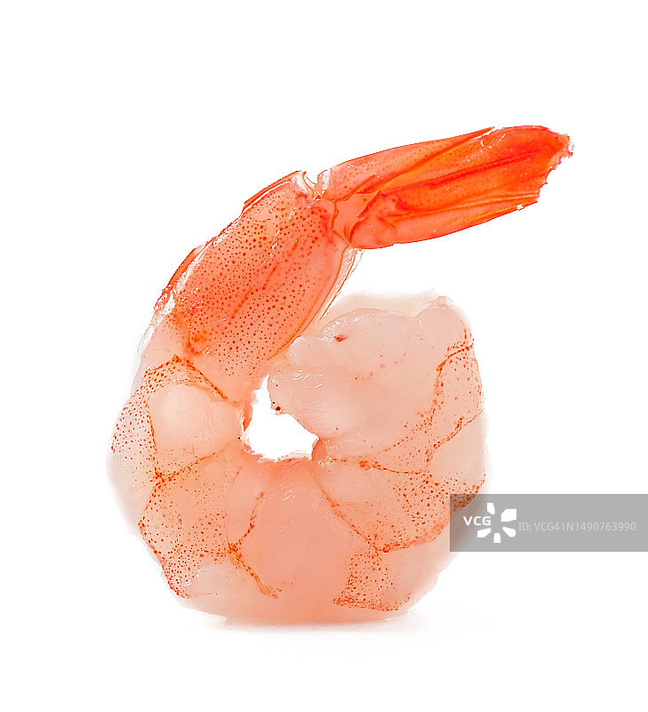 罗马尼亚，白色背景下的虾特写图片素材
