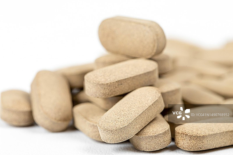白色背景上的药特写图片素材