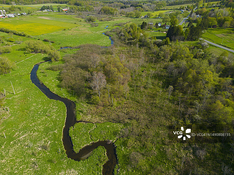 春季乡村航拍图片素材