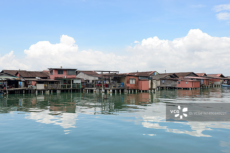 槟城姓周桥倒影图片素材