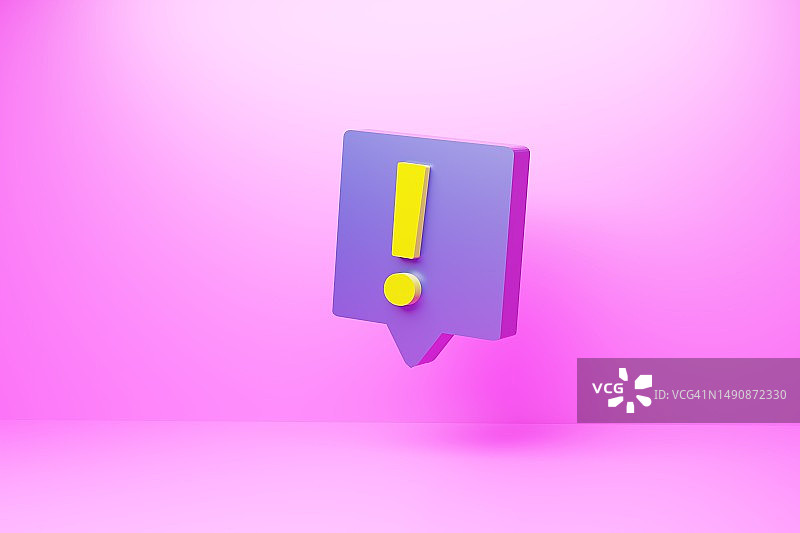 警报或通知标志，3D渲染图片素材