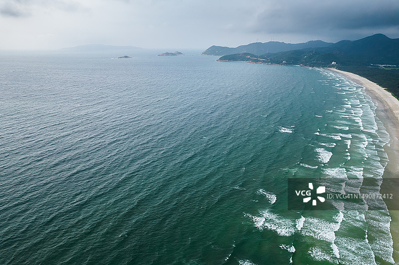 海岸线航拍视角图片素材