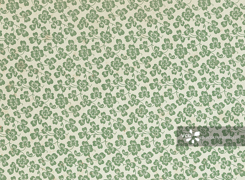 古老的彩色石印三叶草背景插画图片素材