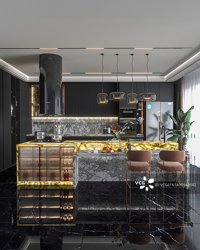 现代厨房台面图片素材