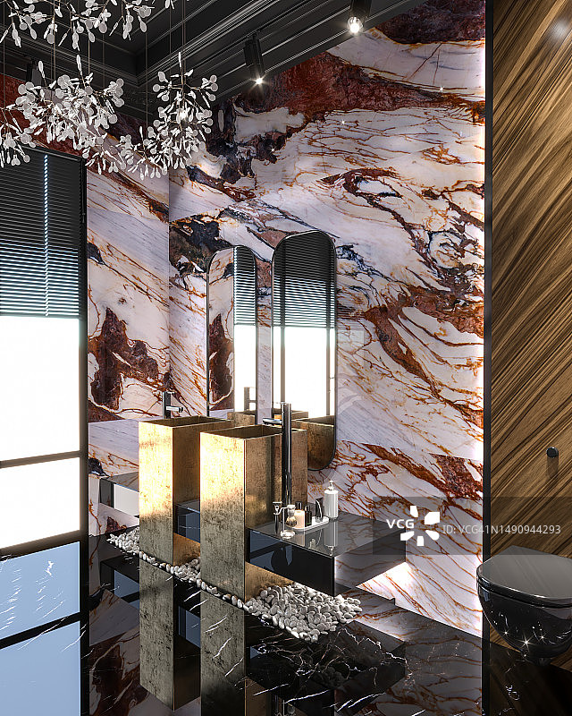 豪华大理石现代浴室图片素材