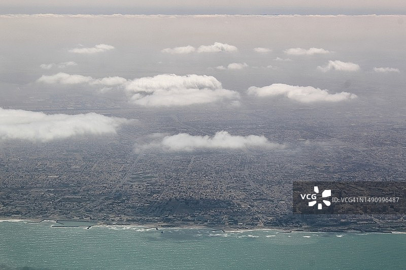 阿拉伯联合酋长国城市海景航拍图片素材