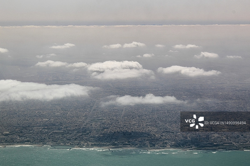 阿拉伯联合酋长国城市海景航拍图片素材