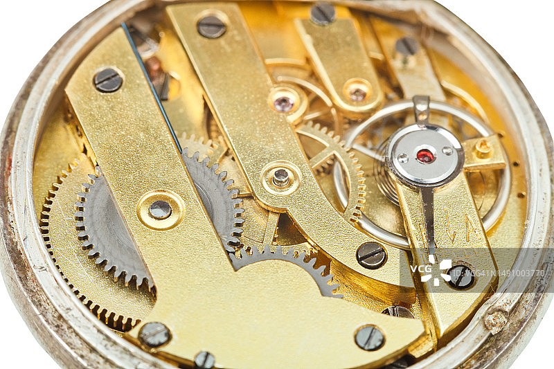 复古怀表黄铜机芯图片素材