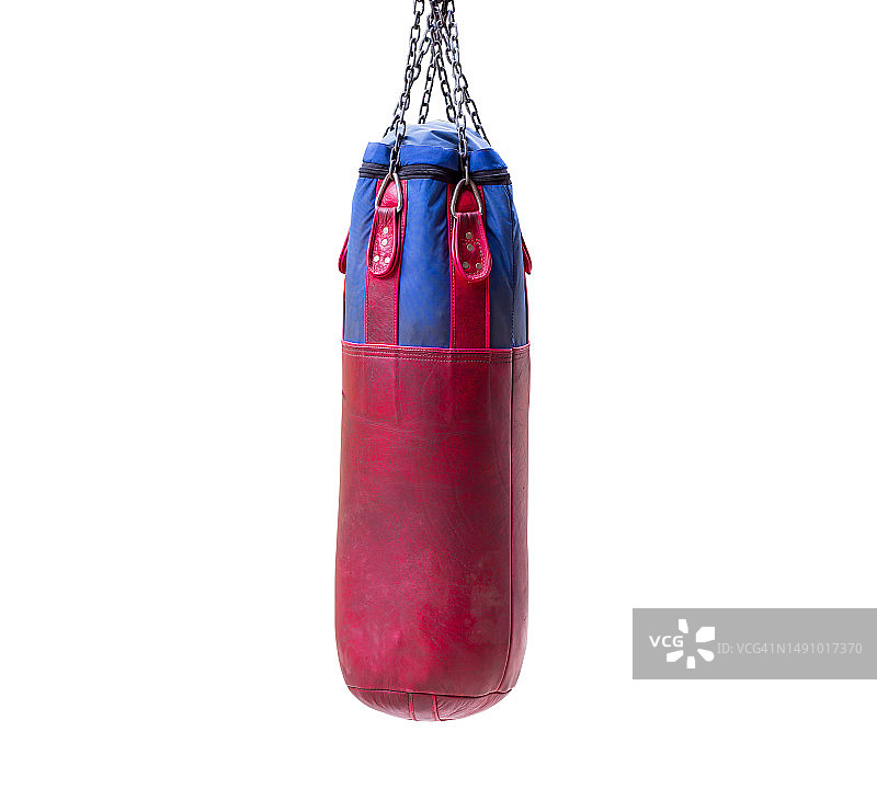 白色背景上的拳击沙袋，罗马尼亚图片素材