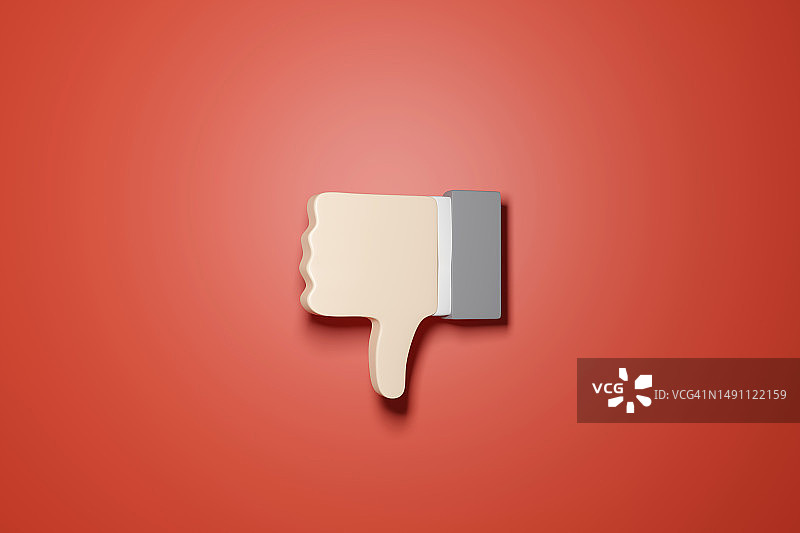 红色背景3D差评图标图片素材