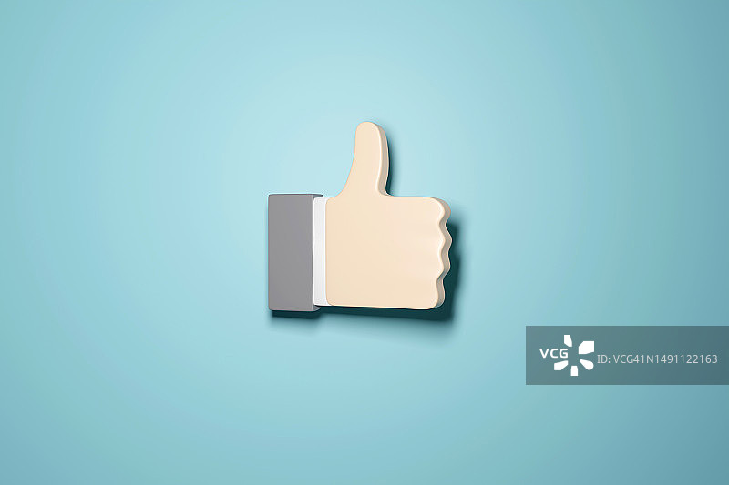 带复制空间的点赞图标3D渲染图片素材