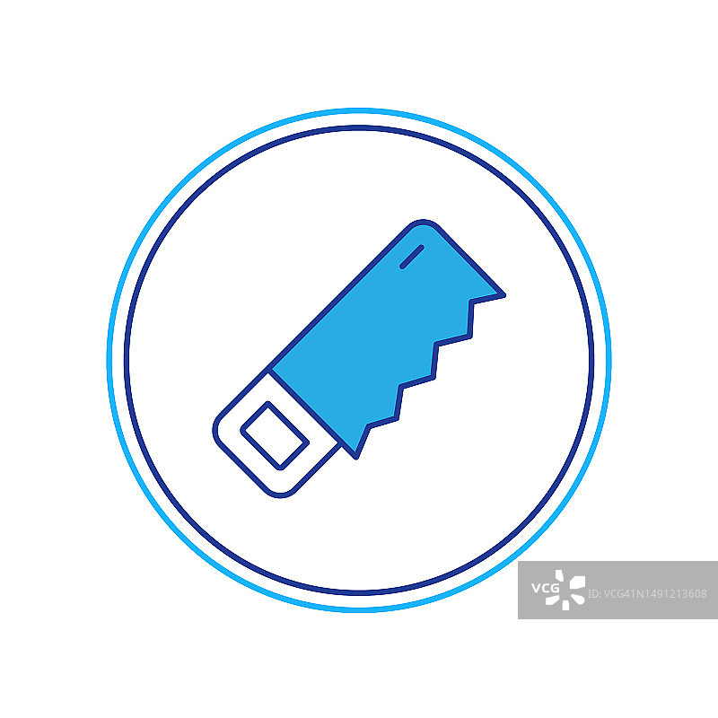 白色背景上手锯轮廓矢量图标图片素材