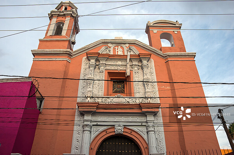 墨西哥普埃布拉萨拉戈萨人子教堂图片素材