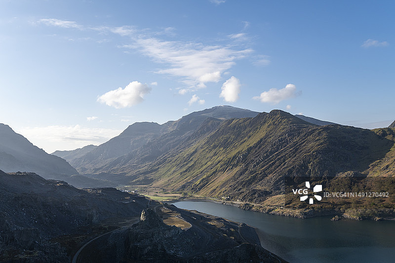 斯诺多尼亚北部威尔士Llanberis的Dinorwig采石场图片素材