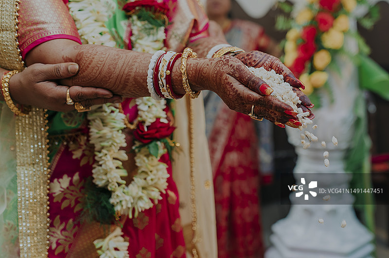 孟加拉婚礼仪式特写图片素材