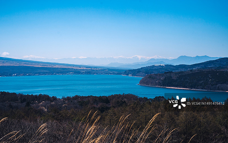 从山中湖眺望南阿尔卑斯山图片素材