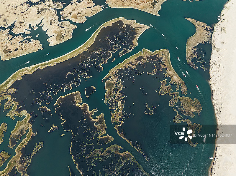 达利安河三角洲航拍图图片素材