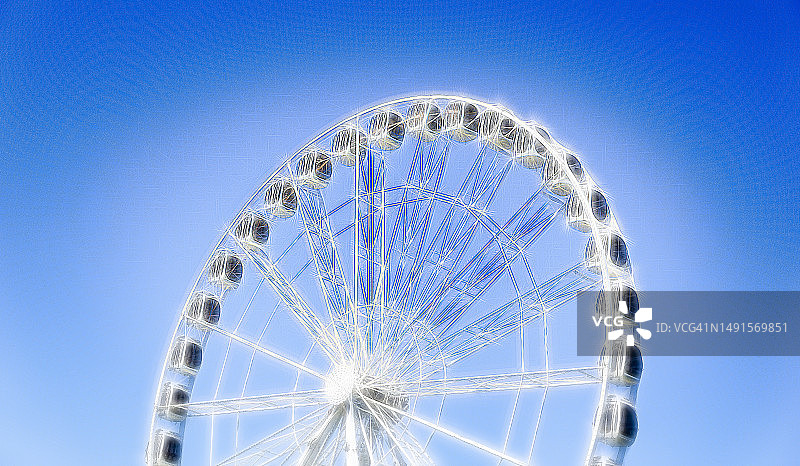 仰望摩天轮图片素材
